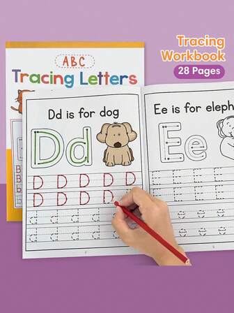 Premium tjock övningsbok för engelska alfabetet, alfabetsfärgläggning, engelska ordinlärning, övningsbok för barn med A-Ö-alfabetsigenkänning för tidig utbildning