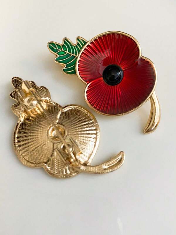 1 pezzo Spilla a forma di papavero, Spilla commemorativa del Giorno del Ricordo nel Regno Unito, Fiore rosso di alta qualità, "NON DIMENTICHIAMO" Regalo