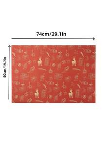 4Pcs Kraft Christmas Wrapping Paper - 29.1" X 19.7" Cartoon Gift Wrapping Paper Red, Green, And Yellow Tissue Paper - Christmas Decorations, Gifts For Men And Women, Party Favors