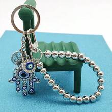 1 Devil's Eye Keychain, Exquisite Rhinestone Keychain, Used For Keychain Hanging Decoration, Fashionable Alloy Pendant Suitable For Ladies' Bags And Keys, Birthday , Valentine's Day Christmas Gift Ideas Bag Accessories Lanyards With Id Holder Car Accessories Bag Charms