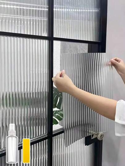1 Roll Of Reeded Decorative Glass Privacy Film, Protects 100% Of UV Rays, Protects Home Privacy From Prying Eyes, Suitable For Home, Office, Kitchen