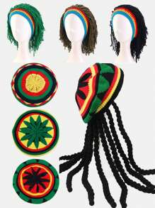 1 件全新牙买加拉斯塔假发帽，针织帽，男女通用，适合日常佩戴和派对