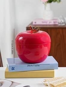 1 szt. Dekoracyjny słoik/pojemnik do przechowywania w kształcie jabłka, taca do serwowania przekąsek/ciasteczek/owoców, odpowiedni na święta, imprezy, wystrój domu - Wielokolorowe - Zobacz 15