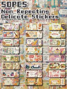 Bộ 50 miếng dán phẳng 2D theo chủ đề vé tưởng tượng bằng nhựa vinyl không lặp lại, trang trí tinh tế, có thể tháo rời, không để lại cặn, hoàn hảo cho quà tặng mùa tựu trường, phần thưởng lớp học, quà tặng Giáng sinh, quà tặng Halloween, quà tặng ngày lễ, trang trí tiệc tùng & nhà cửa, quà tặng sinh nhật, máy tính xách tay, hành lý ô tô, xe tay ga, sổ tay, cốc, máy tính bảng, sổ tay, bình nước, ốp điện thoại, in độ phân giải cao, màu sắc sống động, quà tặng thú vị cho học sinh, thanh thiếu niên, nhân viên văn phòng - mặc định - Xem 5