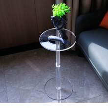 Acrylic End Table, Clear Side Tables For Small Space,10" L X 10" W X 21" H ,Modern Side Coffee Table For Living Room/Bedroom/Bathroom/Office/Outdoor/Business, Easy To Install(Please Tear Off The Protective Film Before Use To Ensure The Panel Is Clear And Transparent) - 白色 - 查看 5