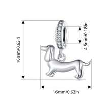 WOSTU 1件925纯银可爱动物宠物吊坠，柯基犬、西施犬、腊肠犬串珠吊坠，适合搭配手链、项链、DIY首饰、礼品 - 彩色 - 查看 15