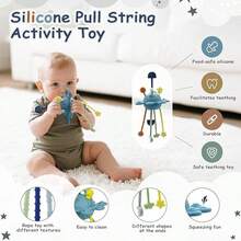 5 In 1 Montessori Baby Toys Set With For 6+ Months, Montessori Sensory Toys Pink With Pull String Activity Toy, Stacking, Sorting And Musical Play For Babies 6-12M Birthday - 彩色 - 查看 5
