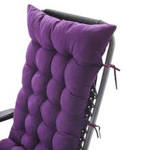 Lounge Chair Cushion Reclining Waterproof Camping Lounge Chair Cushion Pad Replacement Patio Chaise Lounge Cushion - 紫色 - 查看 3