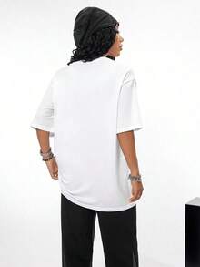 2026 Summer ShirtCoolane Women's Summer Concert Streetwear Vintage Casual Y2K Hippie Old Money Comfortable Lips Graphics Oversized White TeesLoose An - 白色 - 查看 2
