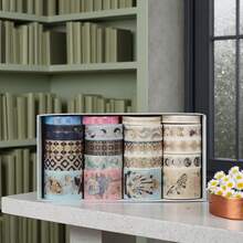 20PCS Chinese Style Stickers Tape Various Printing DIY Craft Decorative Sticker For Phone DIY Crafts Scrapbook Art Journal