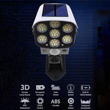 Outdoor Motion Sensor . Solar Lights 2000 Lumens 77LED Solar Motion Sensor LED Light - D - View 6