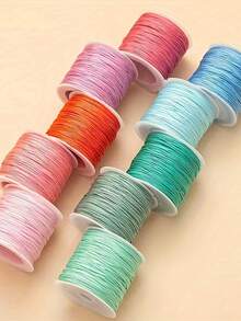 1 件 0.8 毫米多色线，每卷 45 米/1771 英寸，用于 DIY 手链、蕾丝工艺、编织绳、流苏和串珠首饰制作的结线