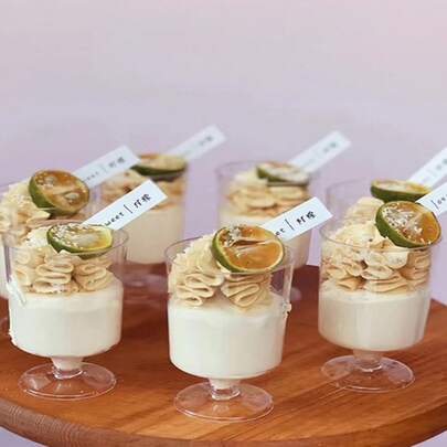 8PCS,Plastic Mini Drink Cups, Transparent Cups, Mousse Cups, Pudding Cups, Dessert Cups, Ice Cream Cups, Bafi Cups, Yogurt Cups, Dessert Containers, Small Dessert Bowls, Dessert Cups, Cake Molds