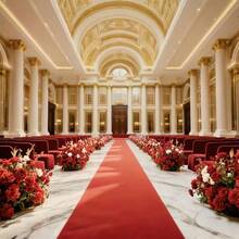 婚礼地毯，高密度红地毯和厚白地毯，一次性使用，品质优良，适合各种庆典。浴室厨房装饰 - 紅色 - 查看 12