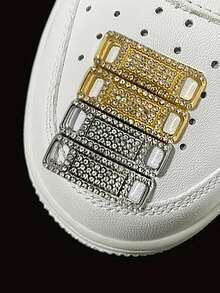 2/4pcs Metal Shoelace Buckle - Hollow Out Zinc Alloy, Synthetic Cubic Zirconia, Unisex Sports Shoes Accessories, Shoe Decoration, Shoe, Spring Summer Picks, Brides Maid Gifts, Room, Bedroom Decor, Bedroom Decor, Beach, Travel, For Men, For Women, Vacation,Cute Stuff - Multicolor - View 8