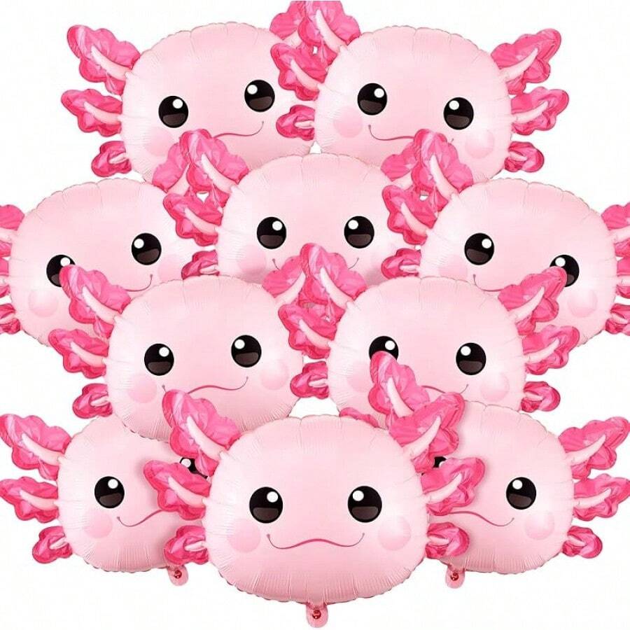 6-Pack 34-Inch Axolotl Balloons For Birthday Party Decorations - 粉色 - 查看 1