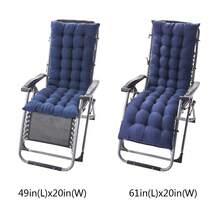 Lounge Chair Cushion Reclining Waterproof Camping Lounge Chair Cushion Pad Replacement Patio Chaise Lounge Cushion - 藏蓝色 - 查看 3