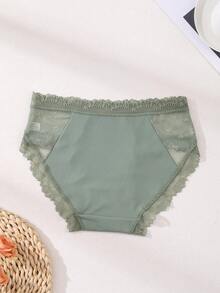 5 Stücke Damen Sexy Spitze Höschen - Eisseide Unterhosen mit niedriger Taille, nahtlos, weich & atmungsaktiv für Yoga, Training & Alltag