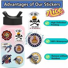 50 张美国劳动节贴纸乙烯基贴纸剪贴簿、日记本、笔记本电脑、保险杠、滑板、水瓶、电脑、手机、卡通、安全帽、汽车贴纸和贴花 - 彩色 - 查看 9