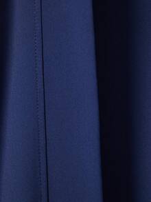 Chinese Style Long Cardigan Windbreaker, Versatile Solid Color Mid-Length Outerwear, Hanfu Inspired Cosplay Jacket - Royal Blue - View 7