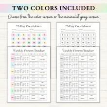 75 Day Color Adult Challenge Plan Book - Fitness And Weight Loss Tracker, Including Weekly Exercise, Diet And Hydration Plans, Progress Measurement, And Health Goals -70 Pages, Spiral Binding, Colorful Design, Exercise Tracker | Color Tracker | Spiral Binding Plan Book, Fitness Plan