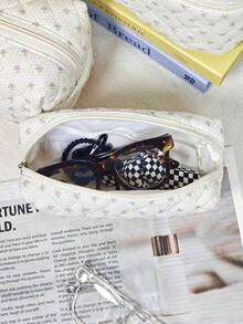 3pcs Delicate Bee Design Cosmetic Bag, Convenient Zipper Makeup Pouch, Fashionable Stationery Pouch For Chargers, Earphones, Necklaces, Bracelets, Makeup Brushes, Mirrors, Cosmetics, Lipsticks, Suitable For Girls, Students, Young Women, Mothers, Holiday Gift, Back To School - Multicolor - View 8