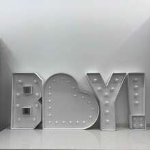 LED Light Up Letters 28.74INCH Heart  Shaped Marquee KT Board With Yellow Lights Ideal For Wedding Parties Proposals Valentine's And Anniversary Decor - 白色 - 查看 5