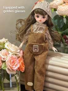 1PC Healing Girl Doll Set, BJD Doll - Jointed Poseable, 30Cm/11.8Inch Birthday Christmas Play House Toy Set, With Cute Dress/Shoes Accessories And 3D Eyes And Exquisite Makeup, Cosplay Doll