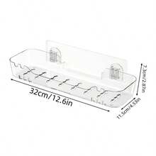 1 件透明浴室玩具收纳整理器带排水孔 - 耐用塑料浴缸支架，快干易清洁浴室淋浴架，壁挂式设计，浴室收纳和储物，浴室配件，架子 - 多色 - 查看 7