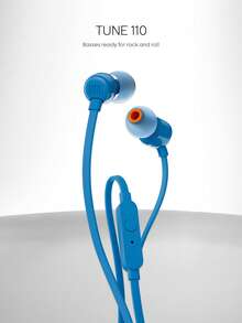 JBL Tune 110 kabelgebundene In-Ear-Kopfhörer mit Mikrofon, knickfreies flaches Kabel, kraftvoller Bass, Stereoklang, geeignet für Computer-Gaming und Sport, kompatibel mit 3,5-mm-Kopfhörerbuchse