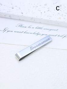 1 件不锈钢领带夹，男士珠宝，结婚礼物，配饰 - 銀色 - 查看 4