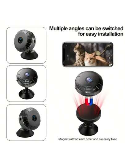 HD Mini WiFi Security Camera Night Vision Motion Alerts USB Rechargeable, Portable, Wide Angle, Easy App Setup view 9
