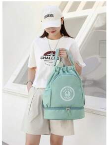 Mochila deportiva unisex bolsa de viaje impermeable multifuncional compartimentos ropa calzado viaje gimnasio resistencia costuras reforzadas correa ajustable bolsillo hidrico facil transporte resistencia y estilo - Verde Lima - Ver 2