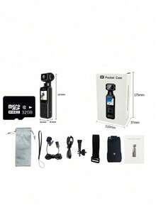 便携式 4K 运动相机，配备 270° 旋转镜头和 1.33 英寸 CMOS - USB 充电，内置麦克风，轻巧设计，适用于 VLOG、直播、户外探险、视频博客 | 旋转镜头相机 | 耐用相机，VLOG 相机