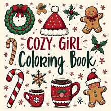 24-Page Christmas Coloring Book: Includes Christmas Wreath, Santa Hat, Candy Cane, Gingerbread Man And More, Christmas Gift, Halloween Gift, Birthday Gift, Party Gift, Anniversary Gift, 7.9*7.9in