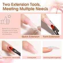 Nail Extension Gel Kit With USB Port - Professional Acrylic Builder Gel Set With LED Lamp For Home Salon - Multicolor - View 5