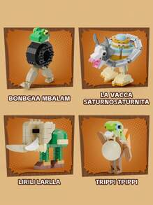 Shanhaijing Tungtungtungsahur Mountain Set Building Block Toys, Luxury Children's Game Model, Suitable For Boys And Girls Puzzle Science DIY, Anime Games, Cute Kawaii Building Block Toys, Building Block Lovers' Desktop Decoration, Back-To-School Supplies, Suitable For Christmas, Halloween, Birthday Gifts, Anime Character Toys For Boys And Girls