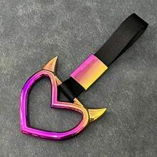 YITUMU [Anello colorato da tirare a mano] Anello di colorato da tirare a mano per auto, anello di avvertimento appeso al paraurti posteriore dell'auto, anello a forma di mano a cuore da tirare a mano