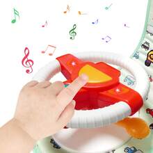 1pc Children's Steering Wheel Toy, Simulation Driving Puzzle Toys With Sounds, Baby Back Seat Car Pretend Play Driving Game, Travel Soothing Educational Toy For Toddler (Some Parts Are Sent Random)