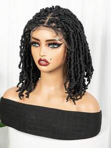 Short Knotless Braided Wigs For Women Box Braid Wig Full Double Lace Bob Braided Lace Wigs