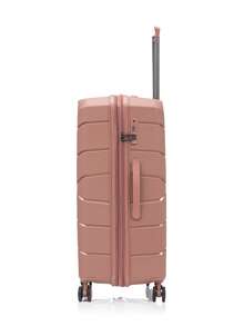 4PCS Carry-On Luggage Sets, Travel Suitcase With Wheels And TSA Custom Lock, PP Hardshell Suitcase, Expandable For More Capacity, Suitable As Gifts For Friends, Durable Luggage Sets For Outdoor Office Back To School College Travel Business Holiday Vacation - Hoa hồng vàng - Xem 8