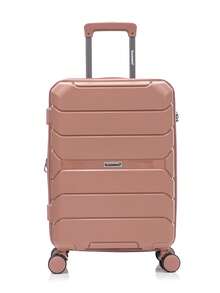 4PCS Carry-On Luggage Sets, Travel Suitcase With Wheels And TSA Custom Lock, PP Hardshell Suitcase, Expandable For More Capacity, Suitable As Gifts For Friends, Durable Luggage Sets For Outdoor Office Back To School College Travel Business Holiday Vacation - Hoa hồng vàng - Xem 6