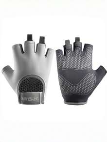 男女通用秋季运动手套防滑垫减震半指手套举重瑜伽冰丝透气耐磨健身 - 彩色 - 查看 19