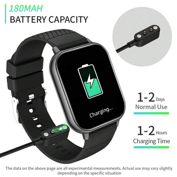 Novo relógio inteligente com tela sensível ao toque de 1,83" e pulseira de silicone confortável, chamada sem fio, rastreador de atividades, vários modos esportivos, carregamento USB, controle de música, câmera remota, alarme, alerta de notificação, vem com 1 pulseira de silicone extra