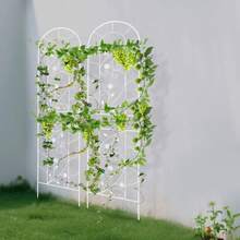 Elegant White Metal Garden Fence For Climbing Plants - Durable Iron Frame With Floral Design, Easy Assembly, Perfect For Enhancing Your Outdoor Space - 典雅白 - 查看 9
