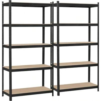 2pcs 27"W X 59" H X 12" D 5-Tier Storage Shelf Freestanding Garage Shelving