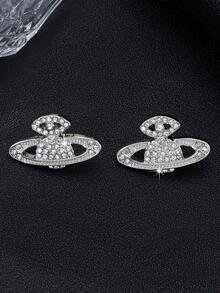 1 对万圣节时尚创意个性化高端水钻眼和星球耳钉，适合女士，适合日常佩戴和通勤 - 彩色 - 查看 13