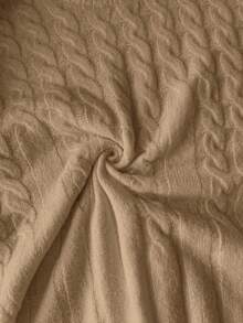 FOR BEAUTY 秋冬新款纯色圆领扭结针织长袖毛衣女款，时尚宽松简约休闲通勤套头针织衫，新年款 - 中杏 - 查看 6