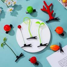 50PC MIXED Bean Sprout Hair Clips Pack Little Leaf Leaves Rave Plur Festival EDM Concert Flower Grass Cute Small Straight Hairpins Funny Costume Barrette Headwear Hair Accessories Party Headwear Pinvalentine's Day RLZX - Lá cây - Xem 3