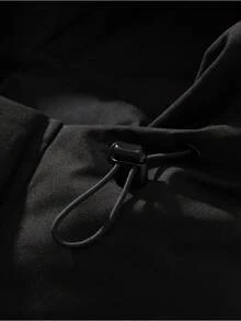 GOLFCROSS 男士冬季大口袋羽绒大衣，拉链连帽羽绒大衣，加厚冬季大衣情侣款，时尚，冬季礼物，秋季 - 黑色 - 查看 7